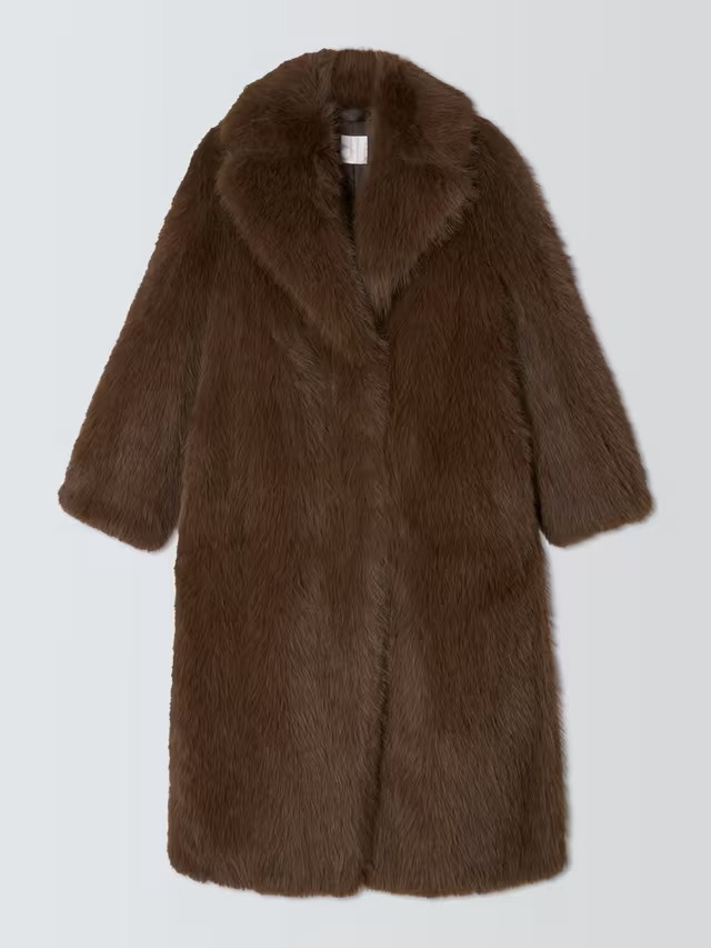 Long brown faux fur coat from John Lewis