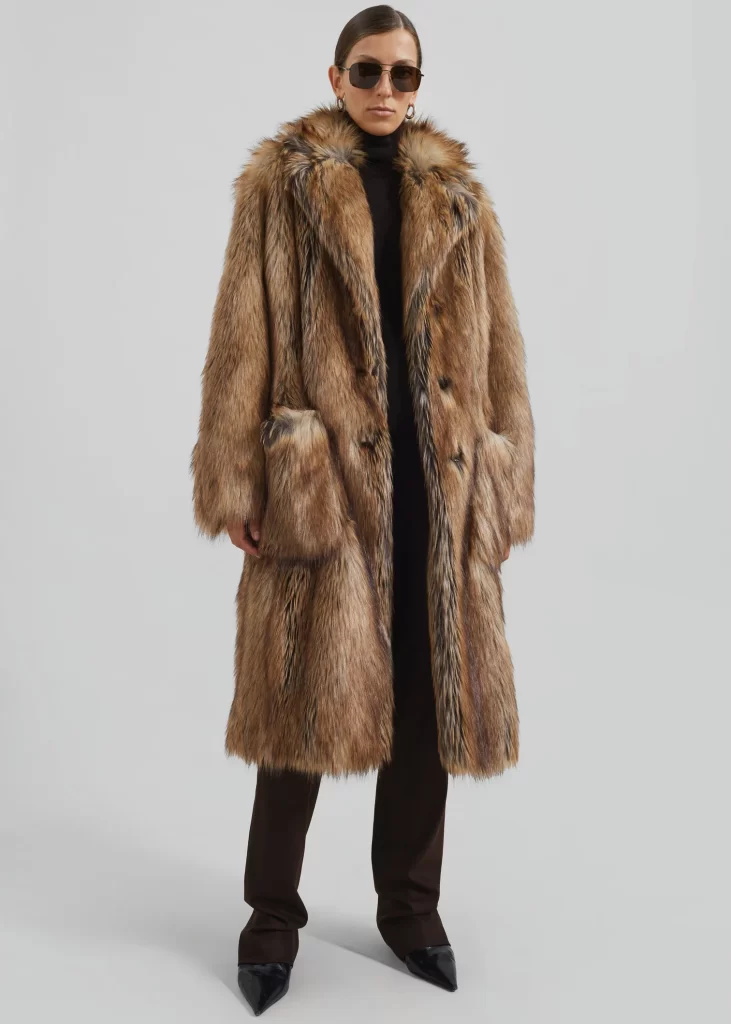 RELLA FAUX FUR COAT - CAMEL