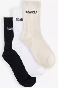 ADANOLA
Branded pack of three bamboo-blend knitted socks