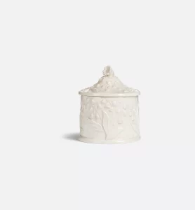 Dior Box made with white ceramic with raised lily Dior motif