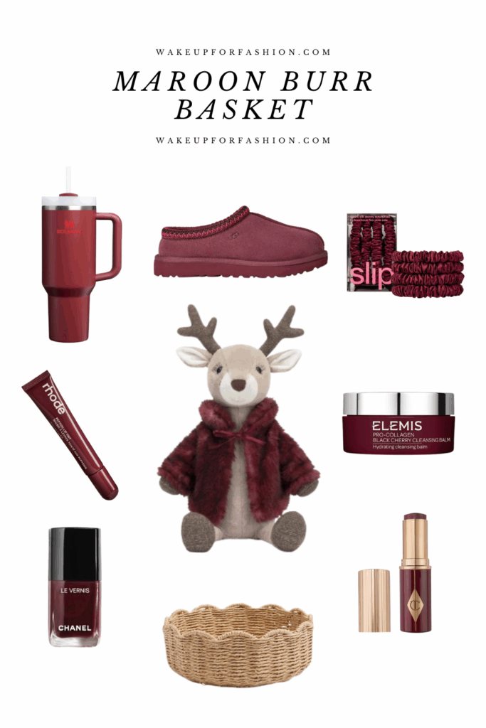 Maroon burr basket