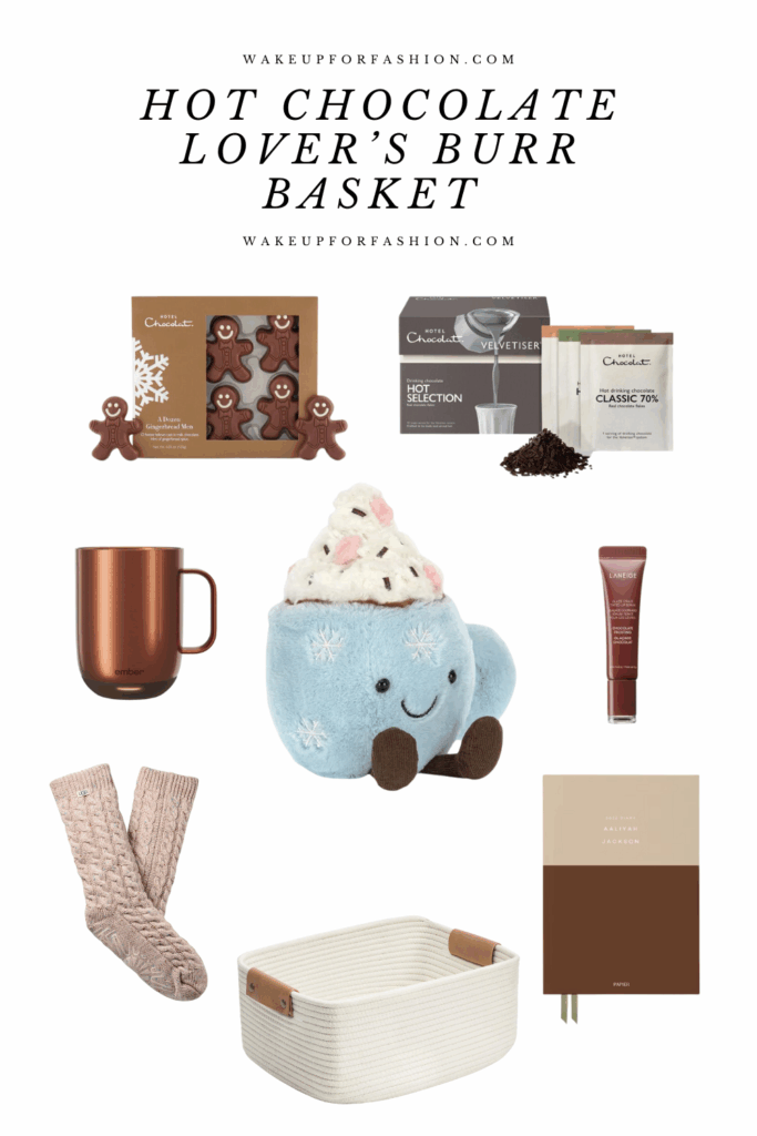 Christmas gift basket for hot chocolate lovers