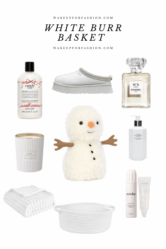 white Christmas burr basket