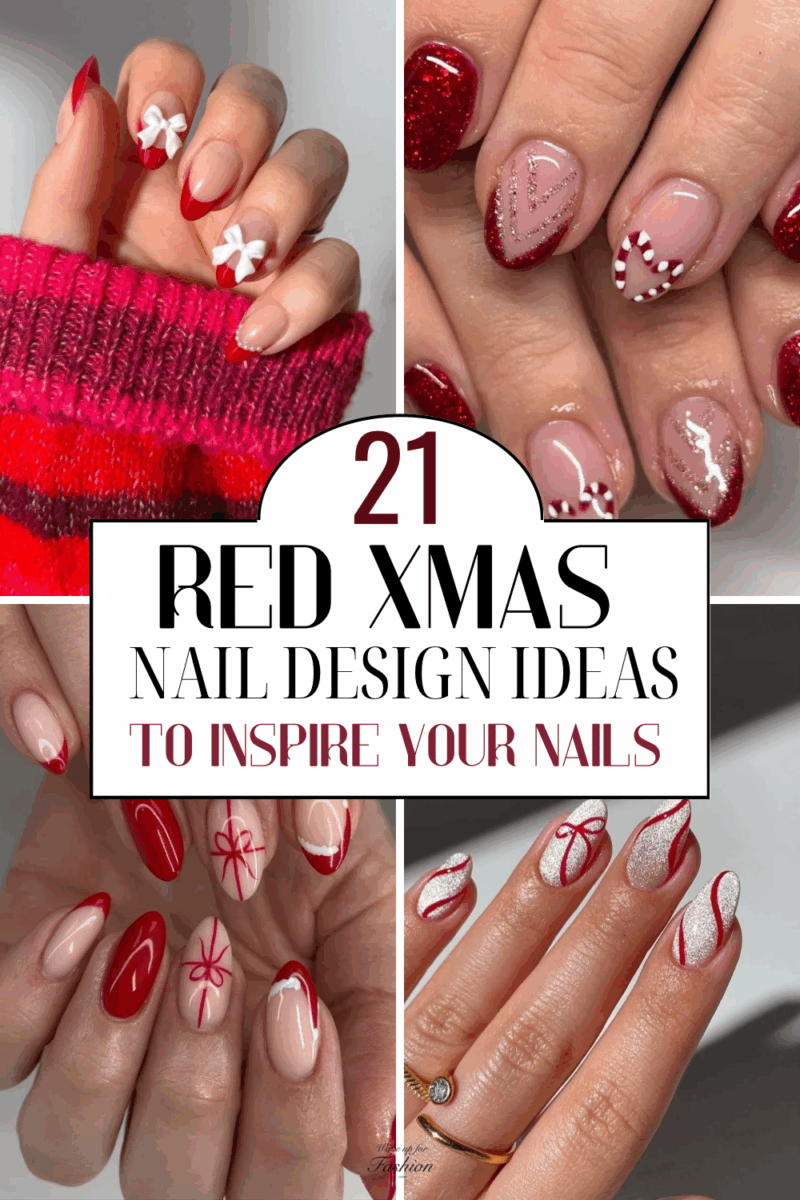 Red Christmas nail designs